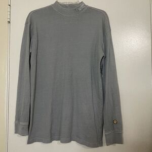 CHINATOWN MARKET gray long sleeve crew neck pullover smiley shirt size Small